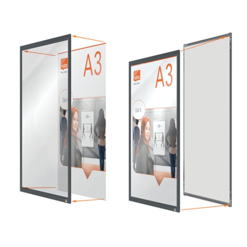 nobo Porte-affiche mural Impression Pro, A3, graphite