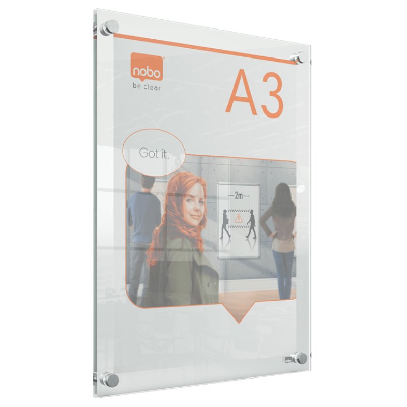nobo Porte-affiche acrylique Premium Plus, A3, transparent