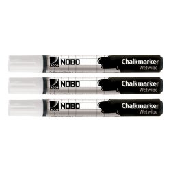 Nobo Marqueurs craies coloris blanc (3)
