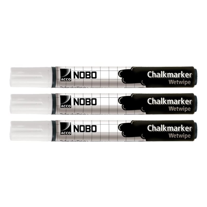 Nobo Marqueurs craies coloris blanc (3)