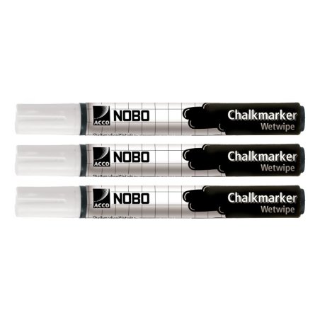 Nobo Marqueurs craies coloris blanc (3)