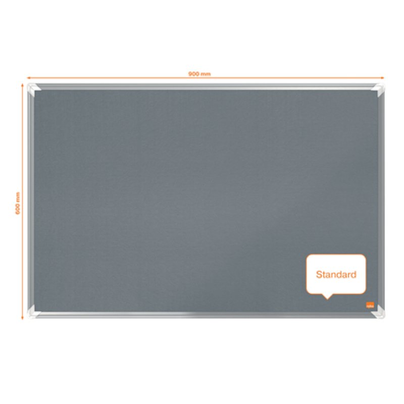 nobo Tableau d'affichage en feutre Premium Plus, gris