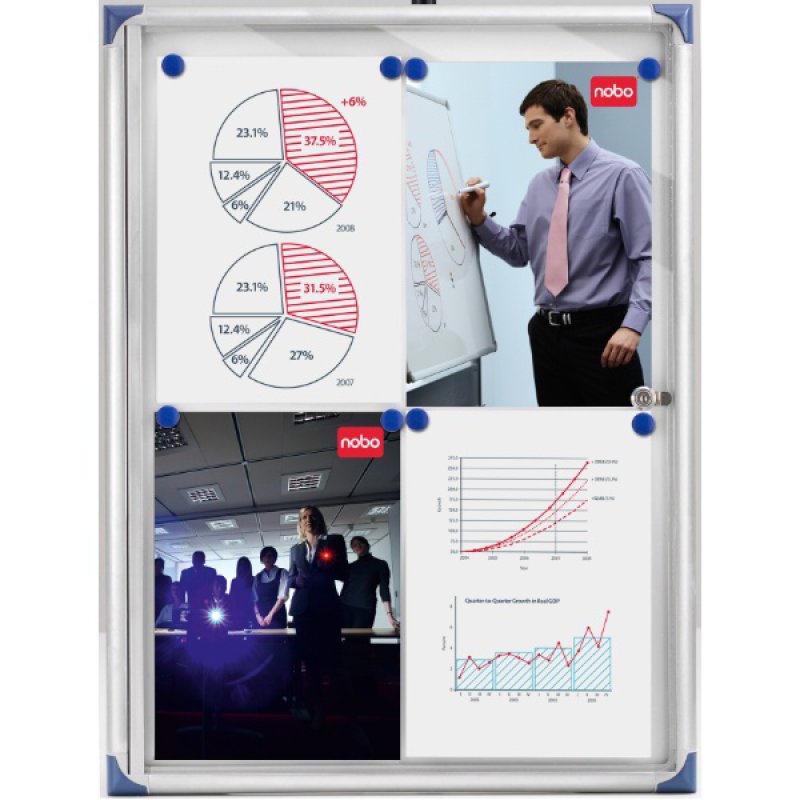 Nobo Extra Flat Glazed Case Magnetic 4xA4