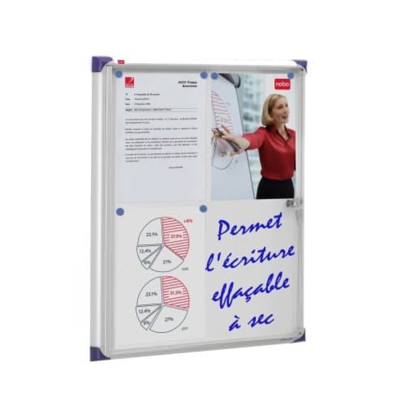 Nobo Vitrine d`intérieur extra plate à fond magnétique 4xA4
