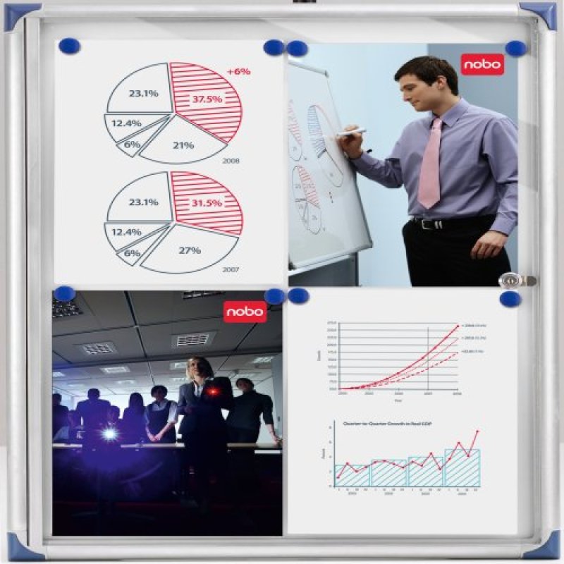 Nobo Vitrine d`intérieur extra plate à fond magnétique 2xA4