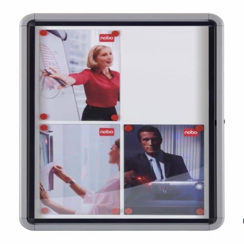 nobo Vitrine d'affichage Premium Plus, fond en métal, 4x A4
