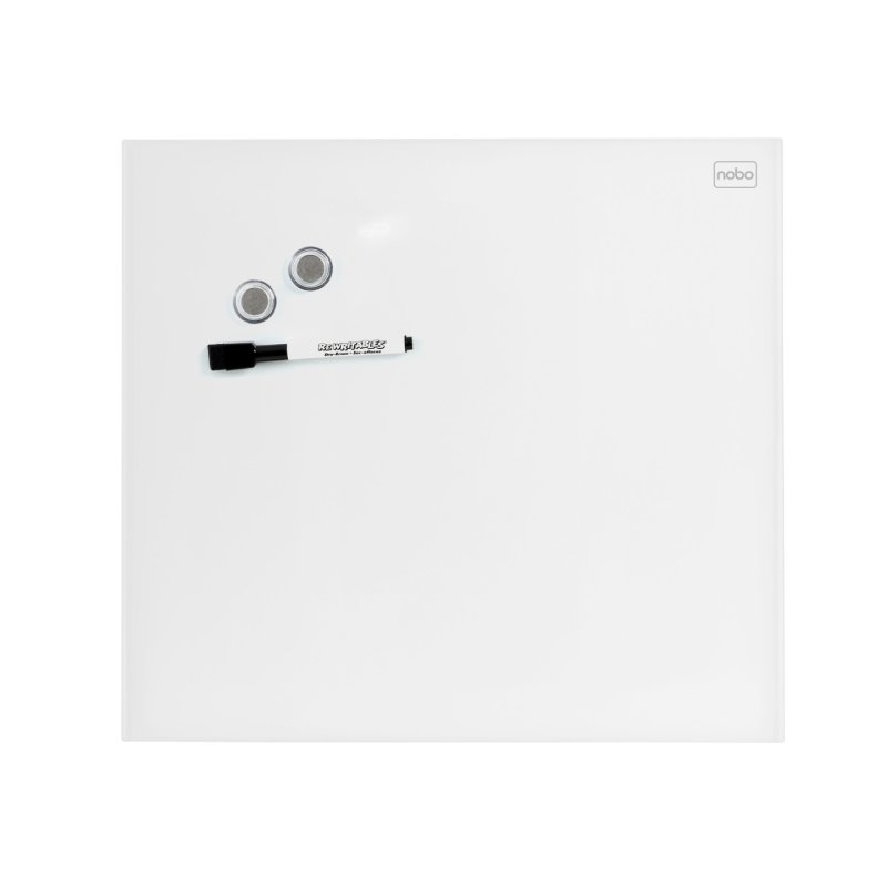 nobo Tableau magnétique en verre, (L)450 x (H)450 mm, blanc