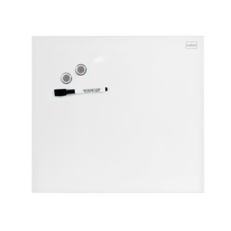 Nobo Tableau magnétique blanc en verre Diamond 450x450, conditionnement retail