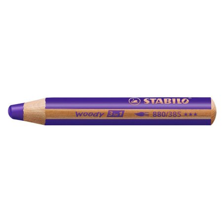 STABILO Crayon multi-talents woody 3 en 1, rond, violet