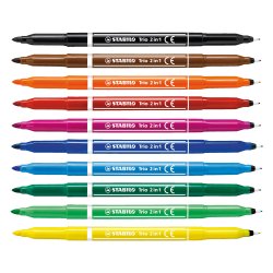 STABILO Trio 2 in 1 felt pen Multicolour 10 pc(s)