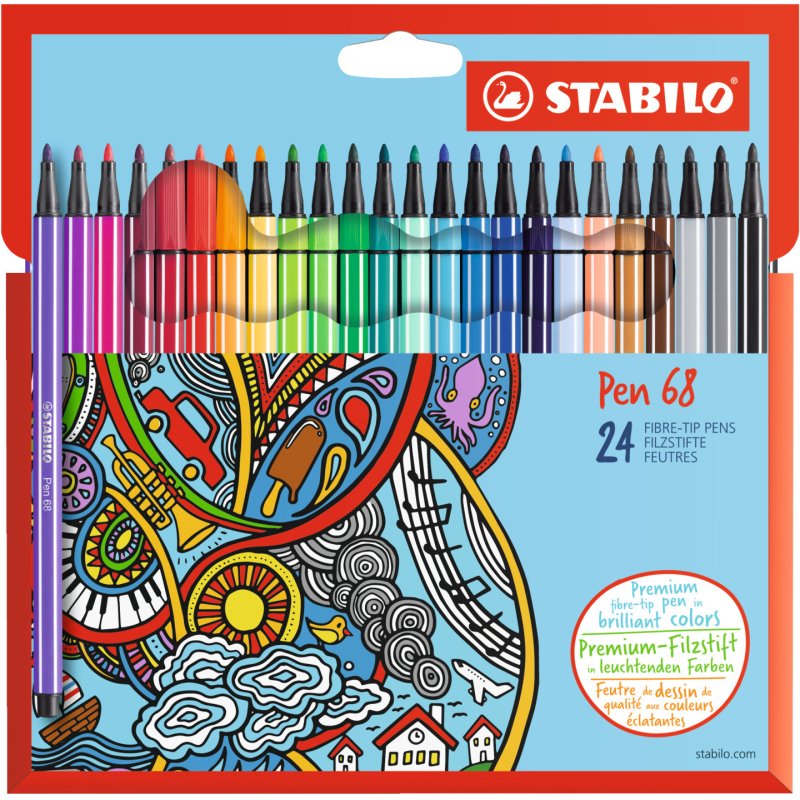 STABILO Pen 68 felt pen Fine Multicolour 24 pc(s)