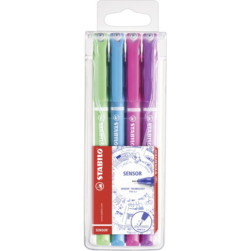 STABILO 189/4-01 stylo fin Bleu, Vert, Rose, Violet 4 pièce(s)
