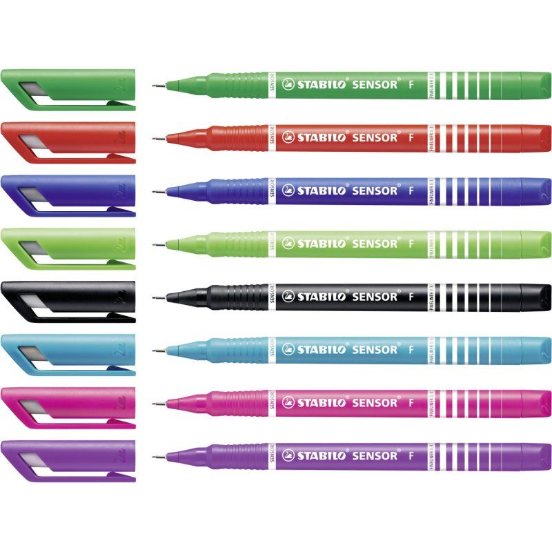 STABILO SENSOR fine fineliner Black, Blue, Green, Lilac, Pink, Red, Turquoise 8 pc(s)
