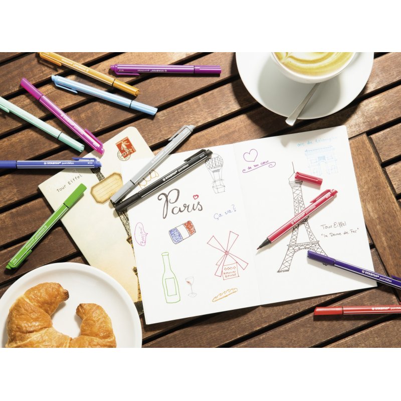 STABILO Stylo-feutre pointMax, étui en plastique de 12