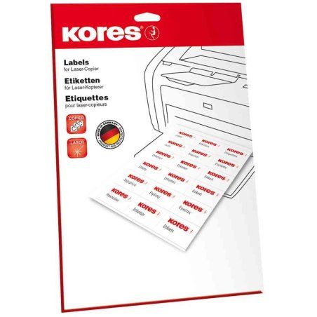 Kores L210148.25 étiquette non-adhésive 50 pièce(s) Blanc Rectangle