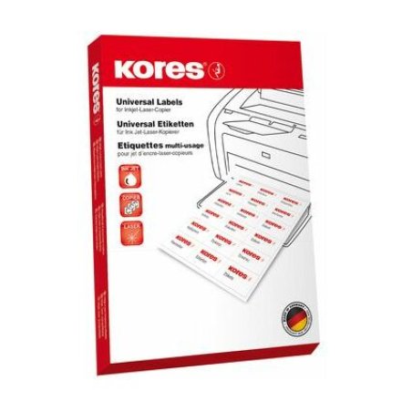 Kores Etiquette universelle, 105 x 148 mm, sans bord, jaune
