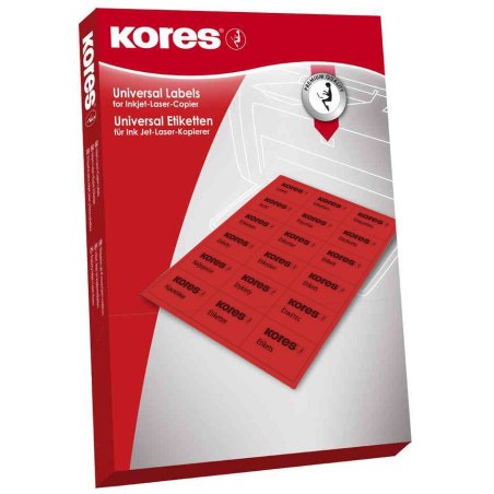 Kores Etiquette universelle, 210 x 148 mm, sans bord, rouge
