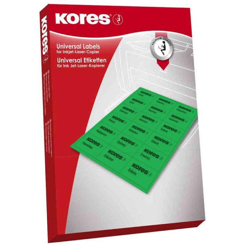 Kores L210297G non-adhesive label 100 pc(s) Green Rectangle