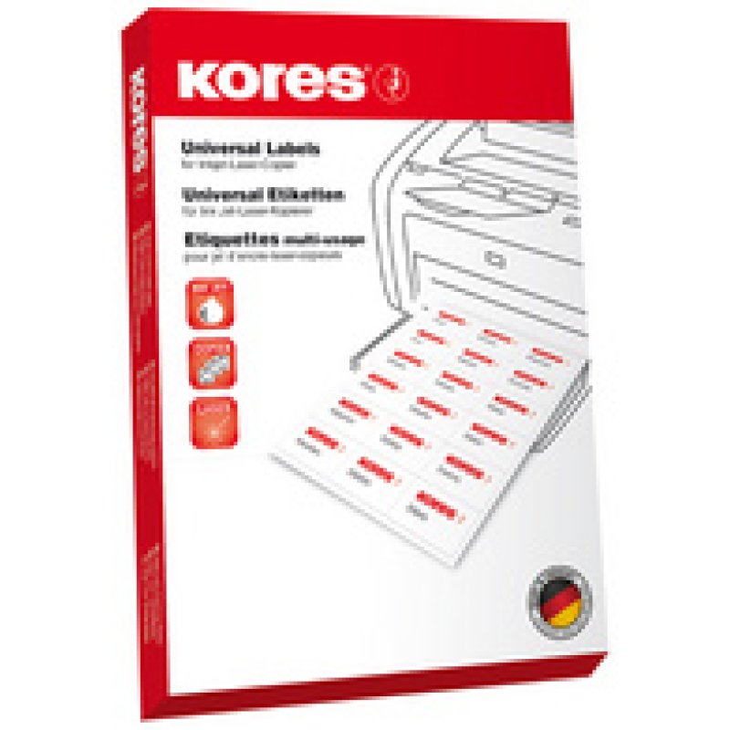 Kores Etiquette universelle, 52,5 x 21,2 mm, blanc