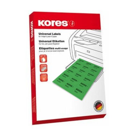 Kores L19061.253 non-adhesive label 100 pc(s) Green Rectangle
