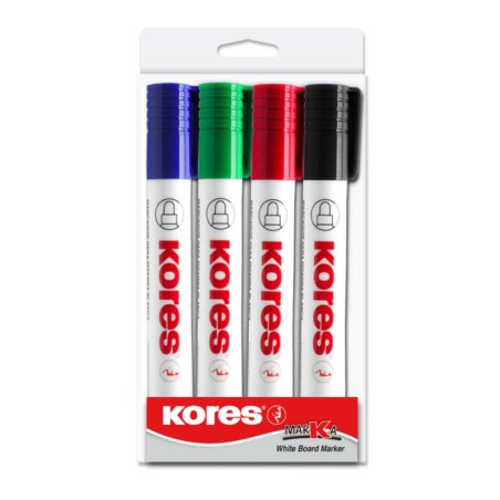 Kores M20845 marqueur 4 pièce(s) Noir, Bleu, Vert, Rouge