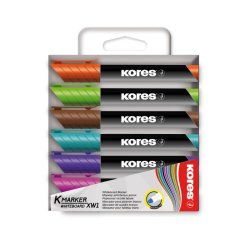 Kores M20903 permanent marker Chisel tip Brown, Light Blue, Light Green, Orange, Pink, Violet 6 pc(s)