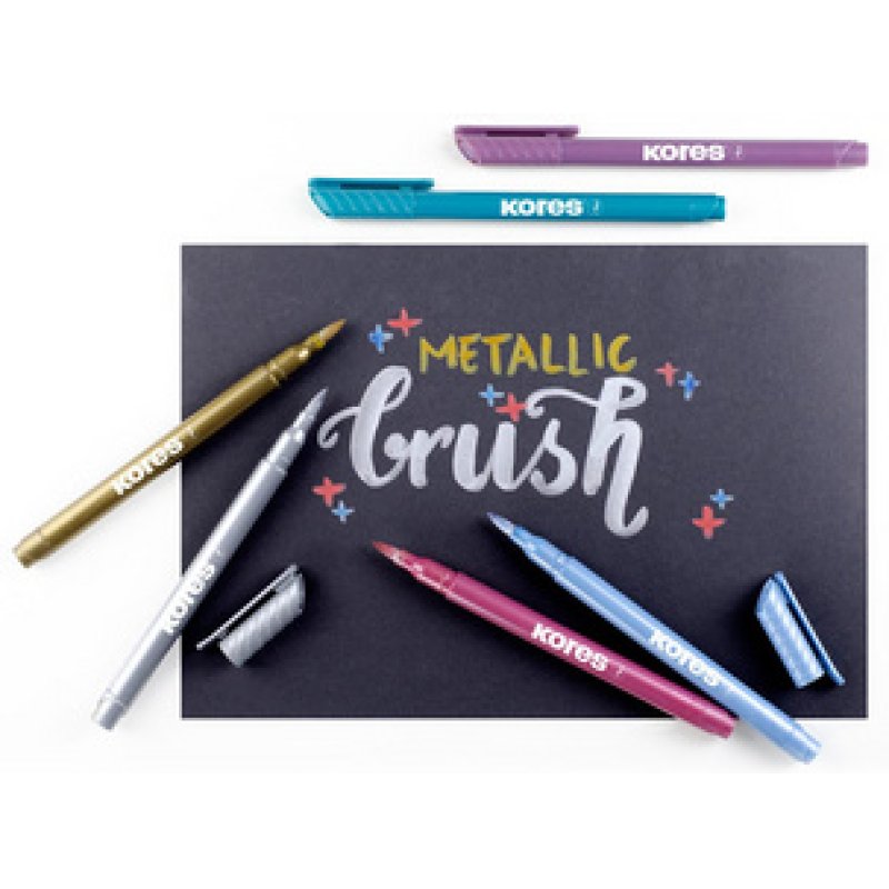 Kores Feutre Brush Tip Marker Metallic Style