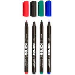 Kores M22141 marqueur indélébile Pointe ogive Noir, Bleu, Marron, Vert, Bleu clair, Vert clair, Orange, Rose, Rouge,