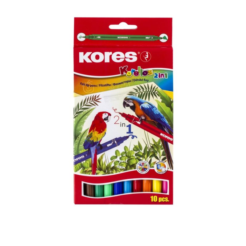 Kores Feutre double pointe Korello 2in1, étui 10
