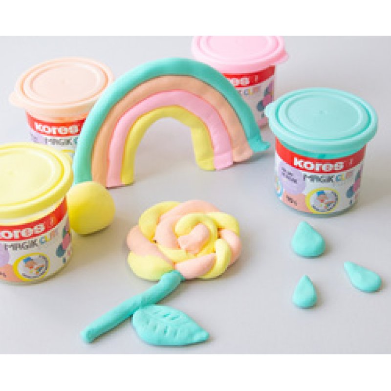 Kores Pâte à modeler "Magic Clay Pastel", assorti