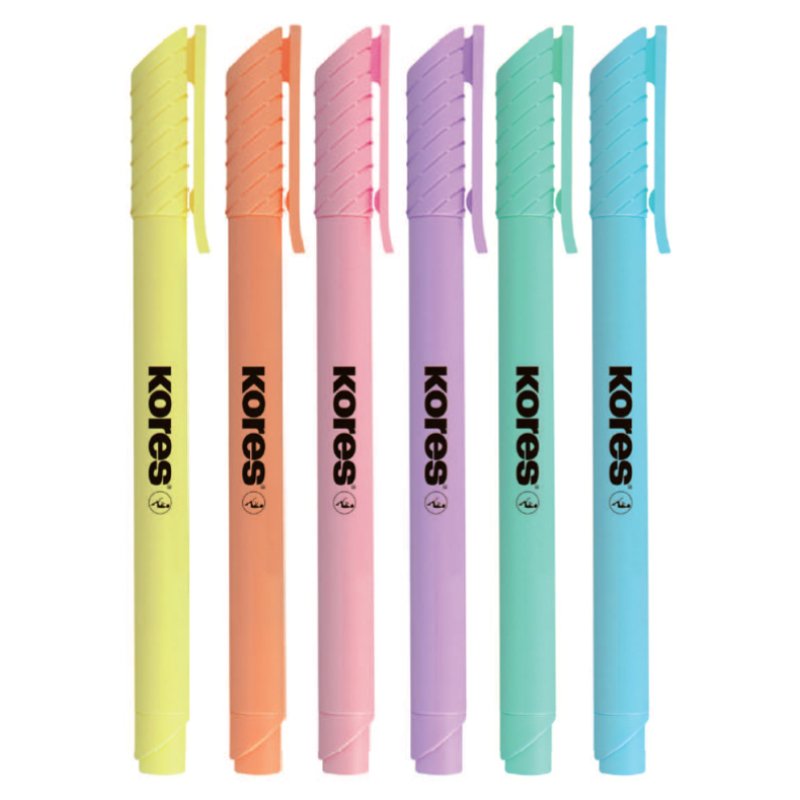Kores TM36246 marker 6 pc(s) Light Blue, Light Green, Light orange, Light pink, Violet, Yellow