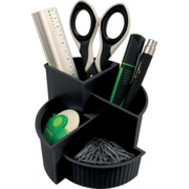 helit Pot multifonction Linear, 4 compartiments, noir