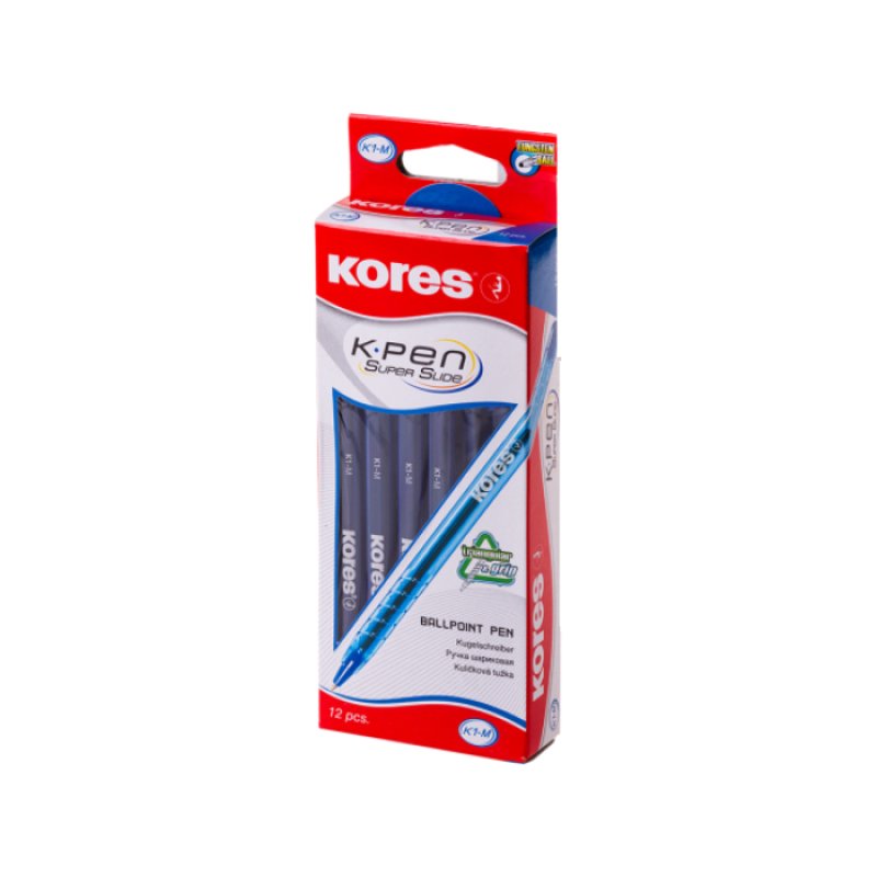 Kores 39711 ballpoint pen Blue Stick ballpoint pen Medium 12 pc(s)