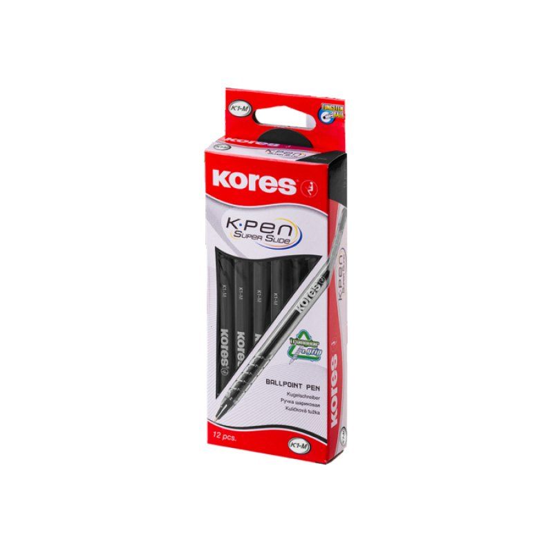 Kores 39721 ballpoint pen Black Stick ballpoint pen Medium 12 pc(s)