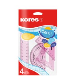 Kores Kit de géometrie GEO15, 4 pièces, assorti
