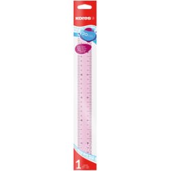 Kores Règle plate, 300 mm, transparent, assorti