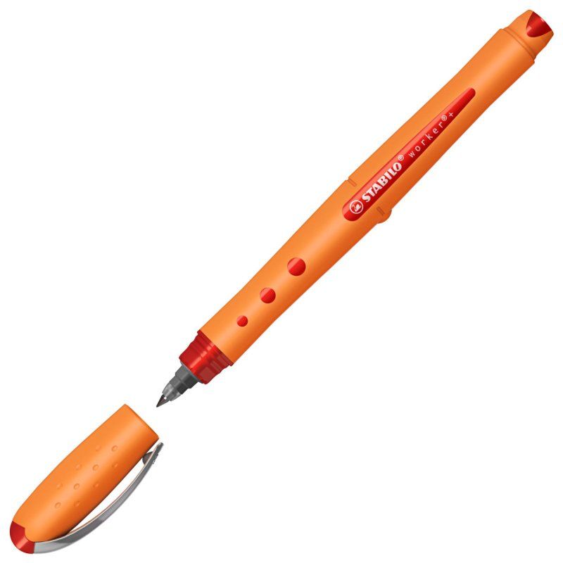 STABILO Stylo roller worker fine, rouge