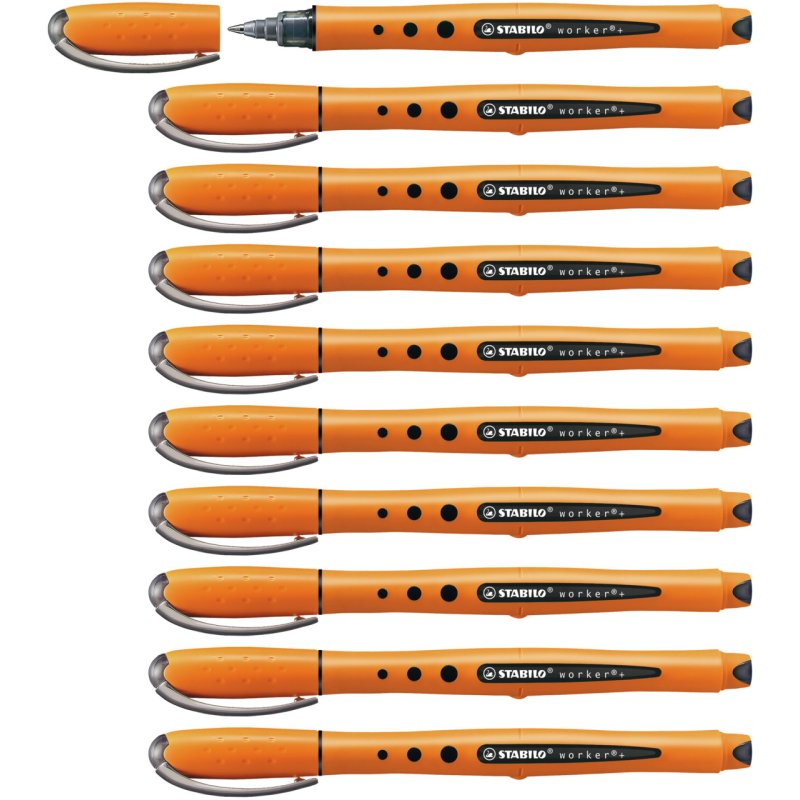 STABILO worker fine Stick pen Black 10 pc(s)