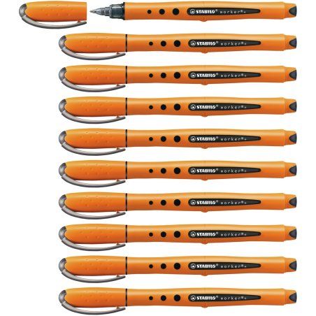 STABILO worker fine Stylo à bille Noir 10 pièce(s)