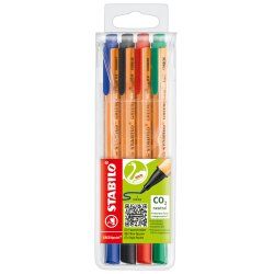 STABILO GREENpoint fineliner Black, Blue, Red, Green 4 pc(s)