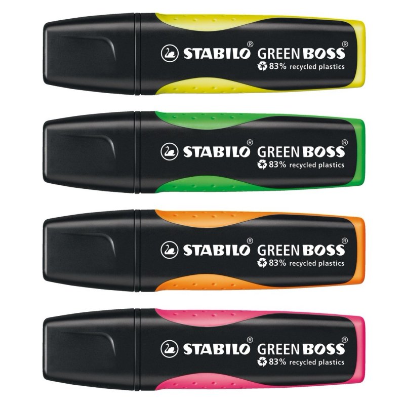 STABILO Surligneur GREEN BOSS, étui en carton de 4