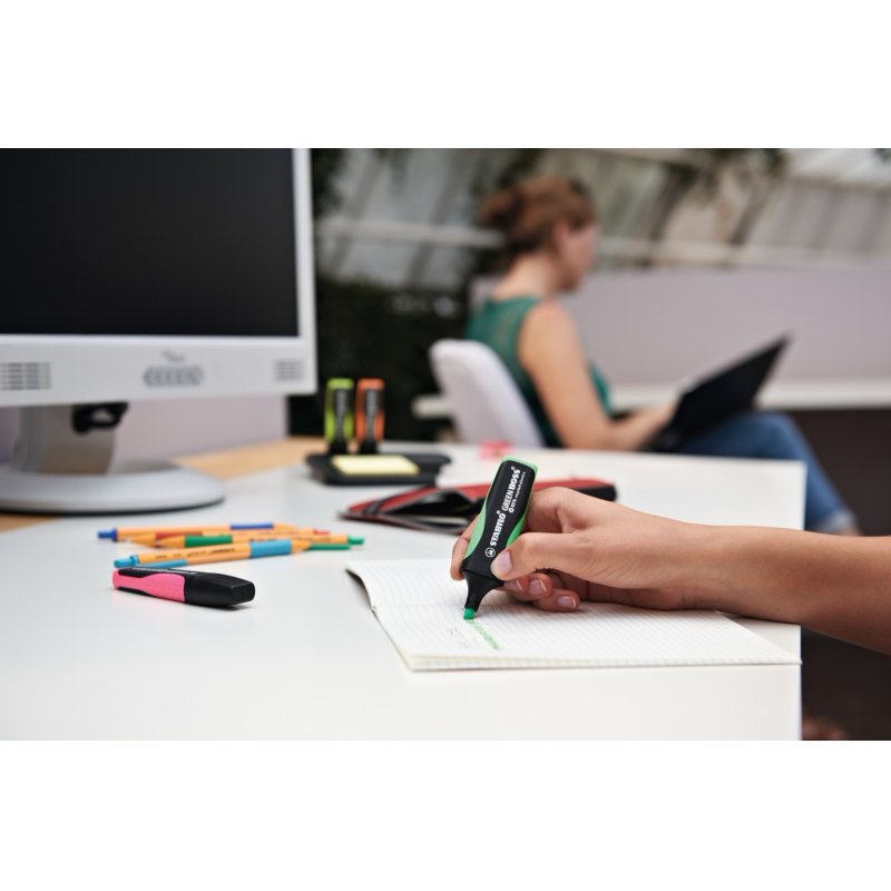 STABILO GREEN BOSS marker 4 pc(s) Chisel tip Green, Orange, Pink, Yellow