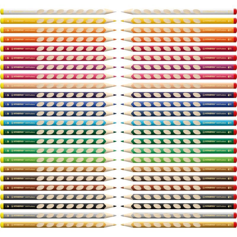 STABILO Crayon de couleur EASYcolors, pour droitiers, jaune