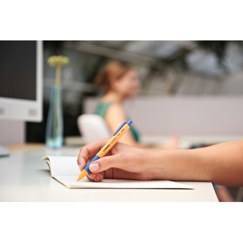 STABILO Stylo à bille rétractable pointball, rouge