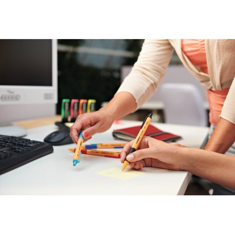 STABILO Stylo à bille rétractable pointball, noir