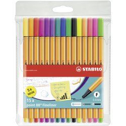 STABILO Point 88 fineliner Multicolour 15 pc(s)