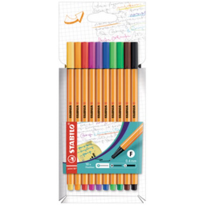 STABILO Feutre à pointe fine point 88, étui carton de 15