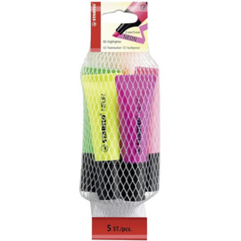 STABILO Surligneur NEON, en filet de 5
