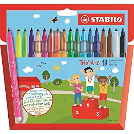 STABILO Trio A–Z stylo-feutre Fin Multicolore 18 pièce(s)