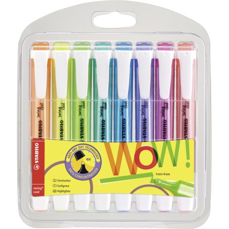 STABILO swing cool Pastel marker 8 pc(s) Chisel tip Blue, Green, Orange, Pink, Red, Violet, Yellow